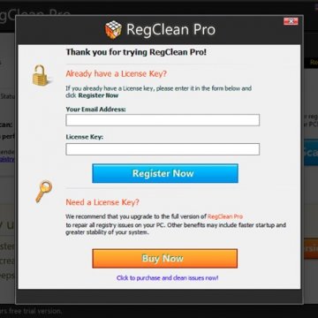 regclean pro screenshot buy now register now buttons registry cleaners